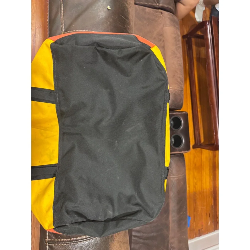 The North Face Base Camp Duffel Bag Small Yellow Orange Purple Backpack Straps